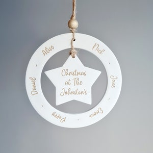 Family Christmas decoration - personalised holiday ornament - family names - unique christmas tree bauble ornament decoration
