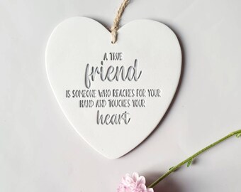 True friend friendship keepsake - thoughtful gift for friend  - kindness - present for bestie - difficult tough times - clay heart