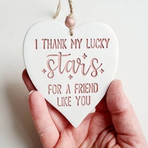 Thoughtful gift for special friend thank you gift thank my lucky stars for you just because appreciation keepsake Rose gold