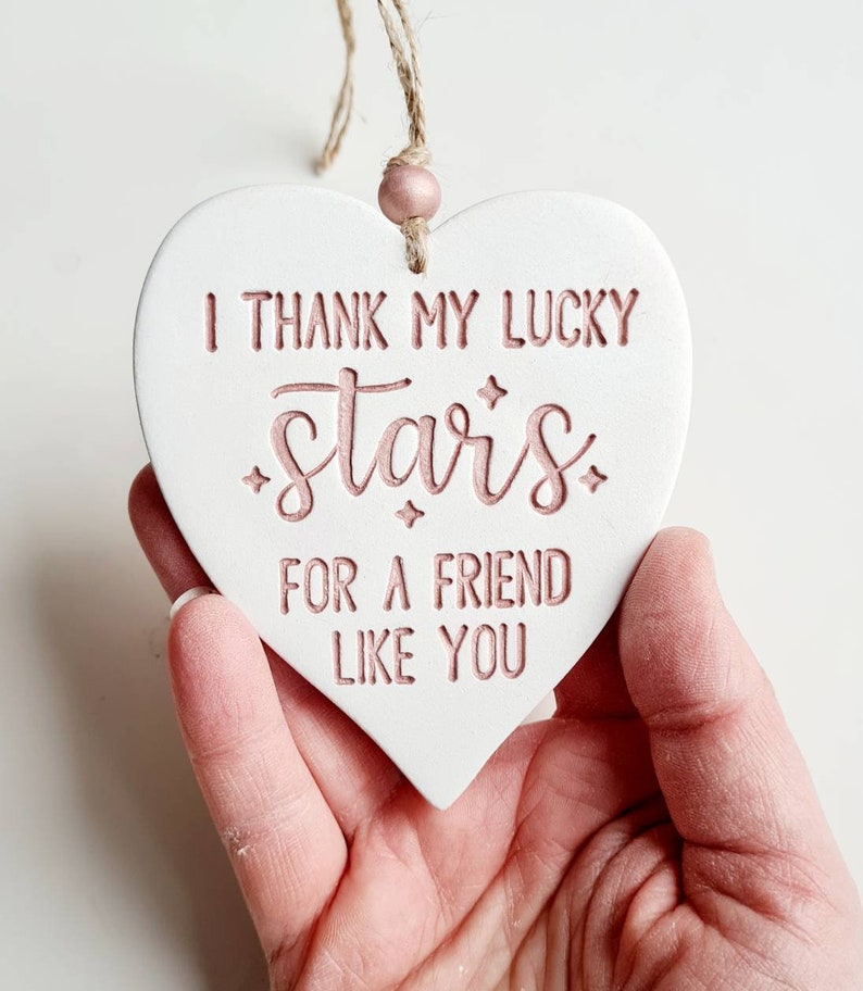 Thoughtful gift for special friend thank you gift thank my lucky stars for you just because appreciation keepsake Rose gold