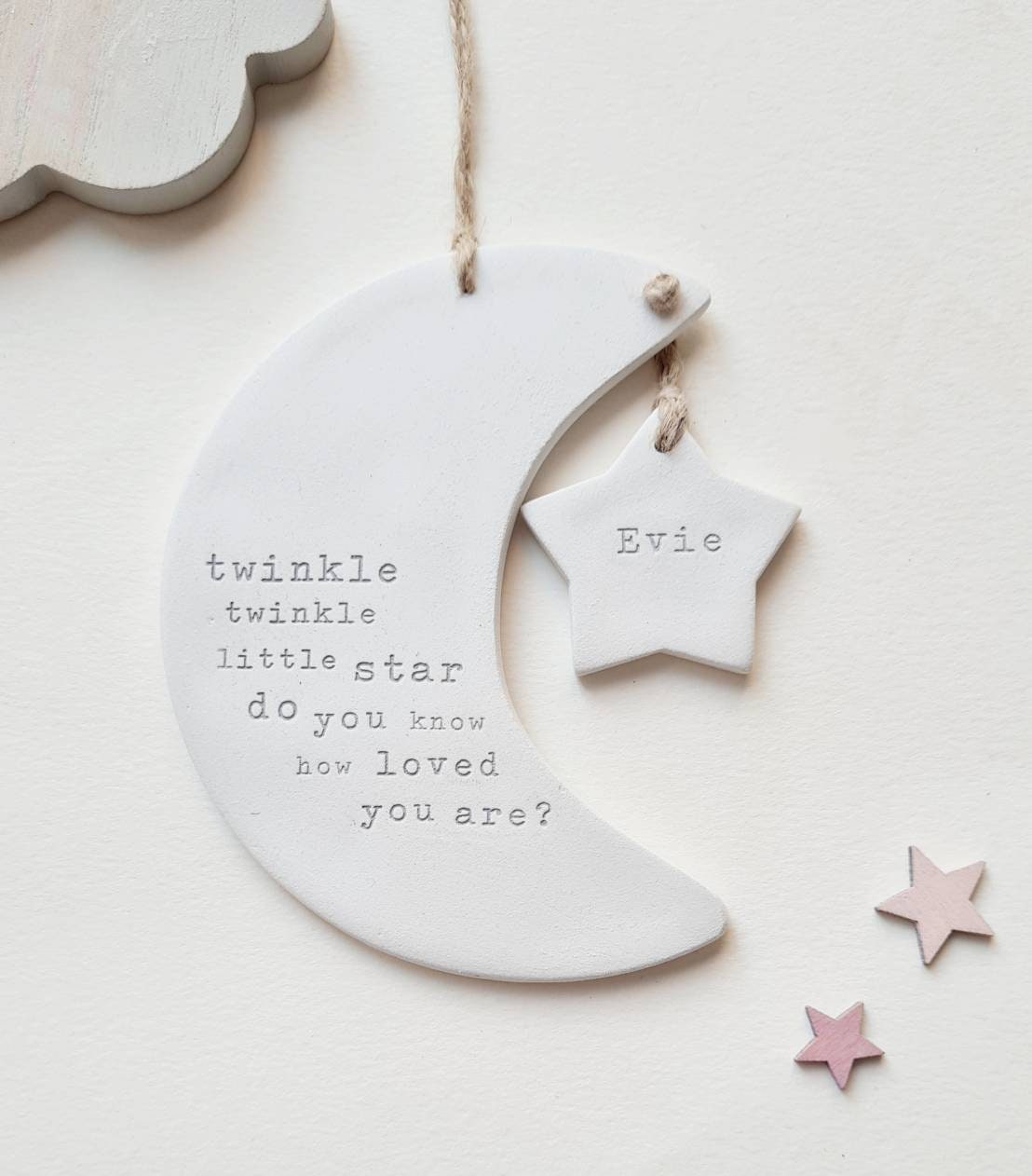 Twinkle Twinkle Little Star Personalised New Baby Gift - Moon and Star ...