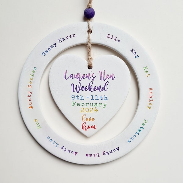 Personalised Hen Do keepsake -  Hen party momento for bride to be - gift from hen party - bespoke ceramic decoration