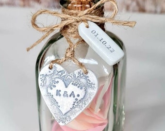 Confetti keepsake bottle - personalised wedding gift - love heart - handmade unique gift - wedding memories - wife - wedding present - love