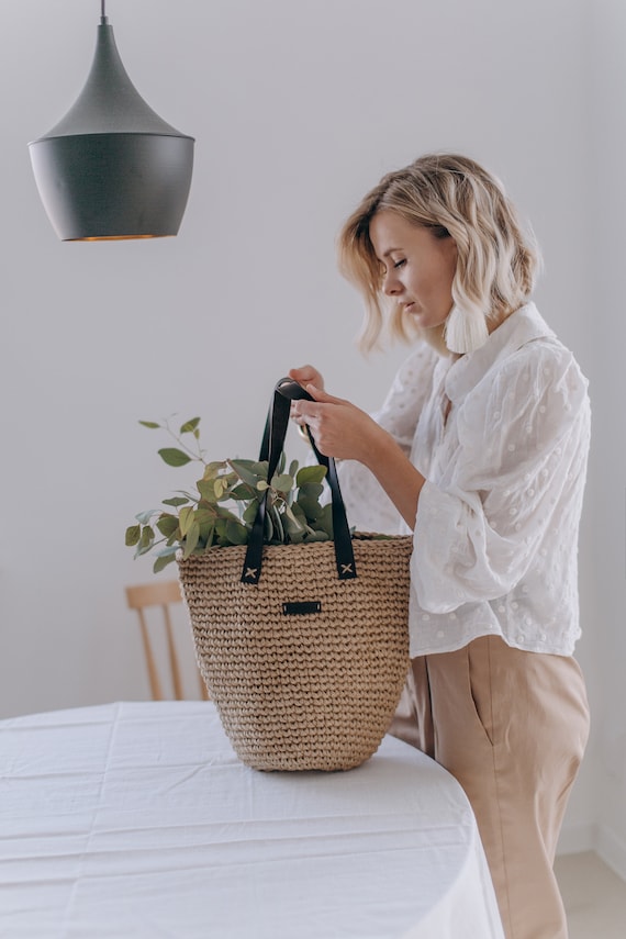 即発★FRENCH BASKET★ROUND WICKER トート・ショルダーバッグ French Basket, Natural Shoulder Bag, Woven Bag, Big Wicker