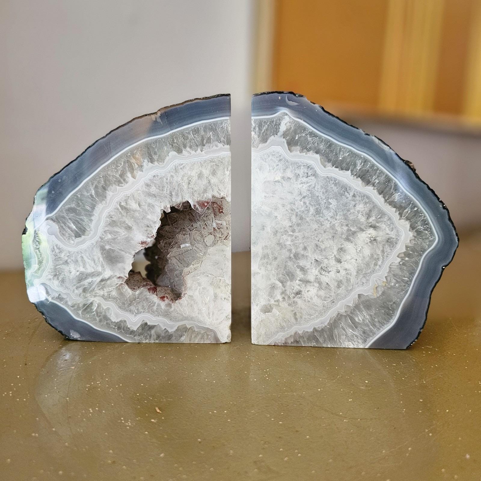 アゲートジオードブックエンド ペア 合計16ポンド - Etsy 日本