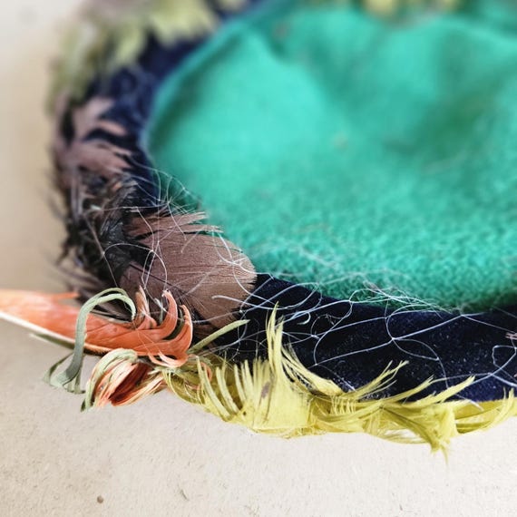 Vintage Quail & Pheasant Festher Hat - Etsy display picture 3