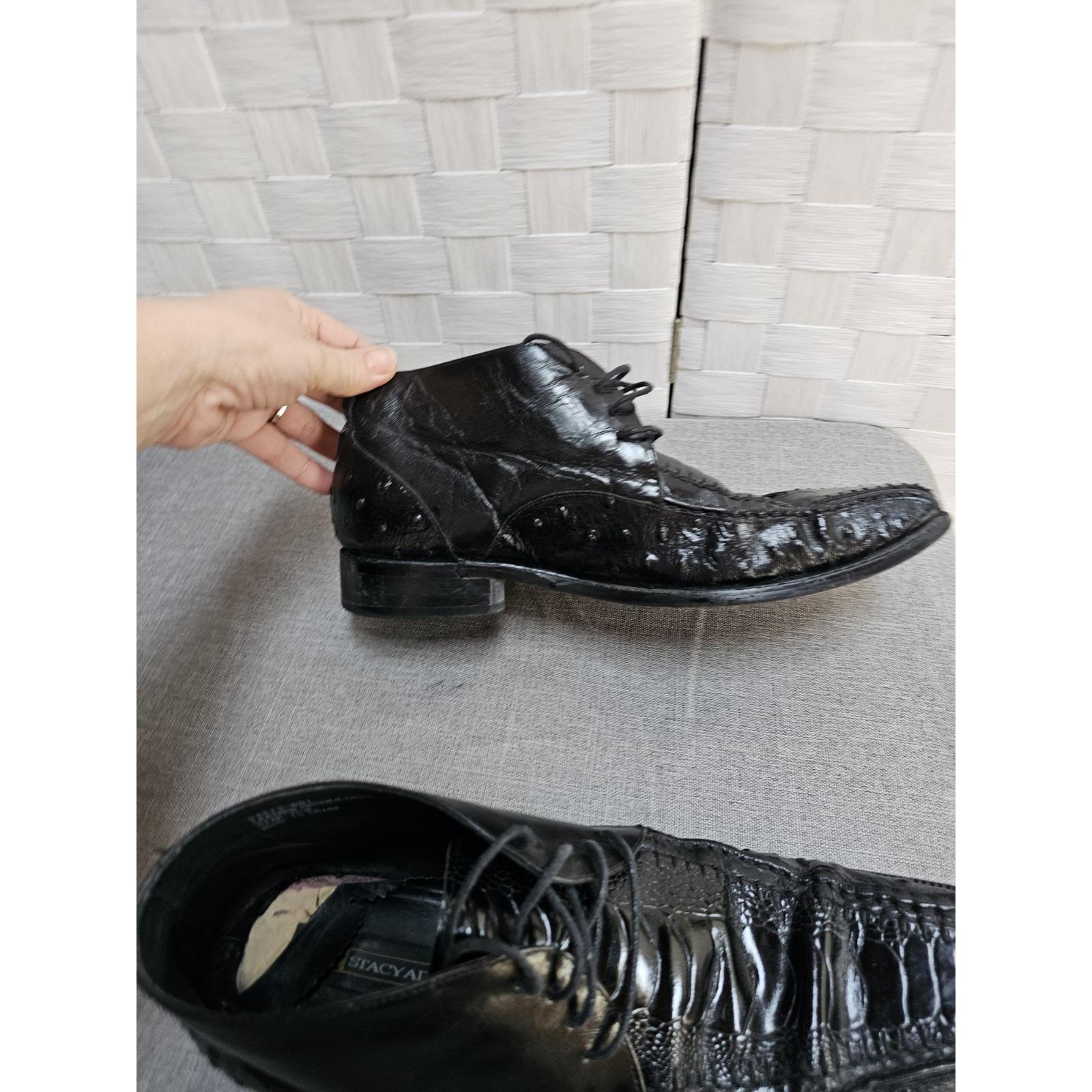 Stacy Adams Men\'s Oxfords Size 10 Ostrich Alligator Genuine Leather Black Stacy Adams Mens Shoes Leather Ostrich Oxfords Black 10m - Etsy main image 4