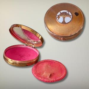 Cara Nome Langlois Rouge Compact Art Deco Vintage Blush Makeup