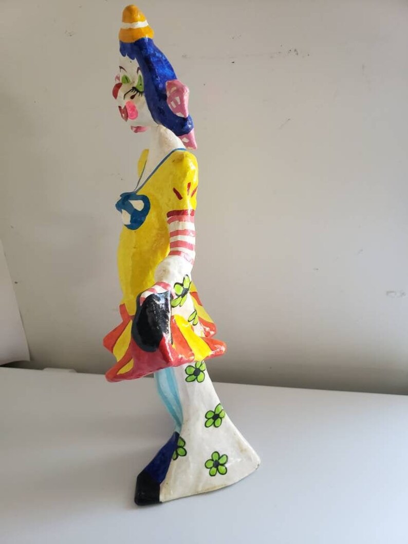 Paper Mache Clown Souvenir Los Gatos Mexico Vintage Kitsch Etsy