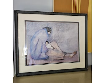 RC Gorman Lithographie Tizzie's Baby 30x25 Gerahmt
