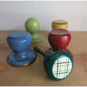 Art Deco Door Knobs Colorful Porcelain