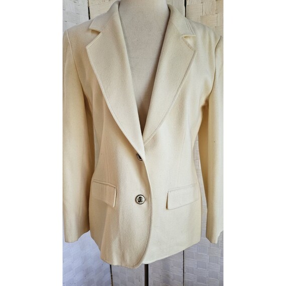 Womens Pendleton Wool Blazer Vintage Cream Color … - image 6