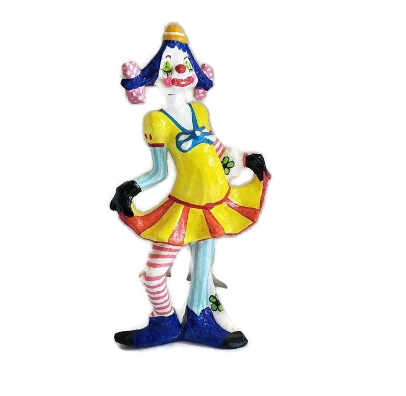 Papel Mache Clown Souvenir Los Gatos México Vintage Kitsch Etsy