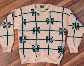 Pull vintage en laine shetland Inc. Moyenne