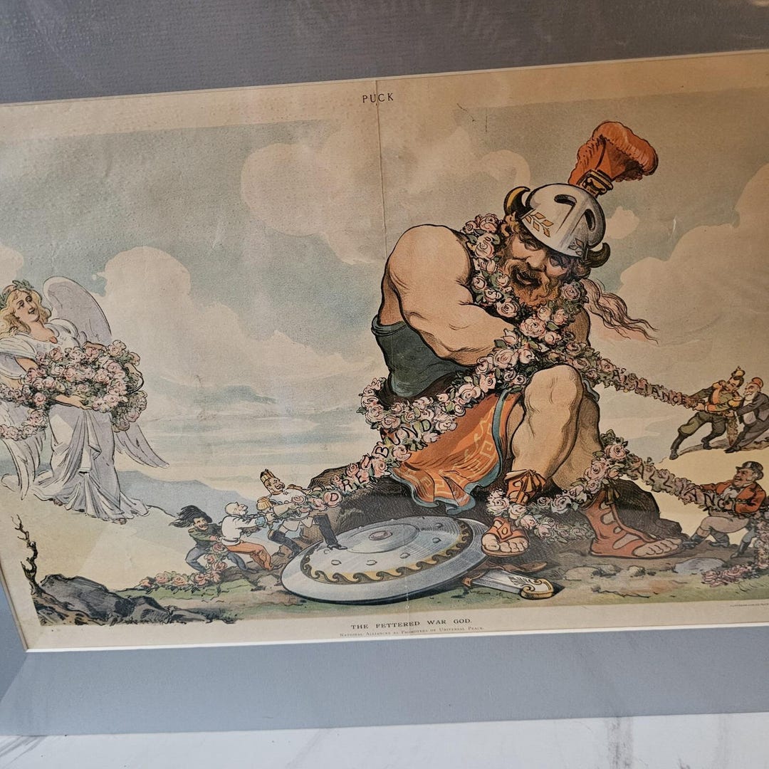 Puck Lithograph the Fettered War God Illustration , Keppler 25x19 ...
