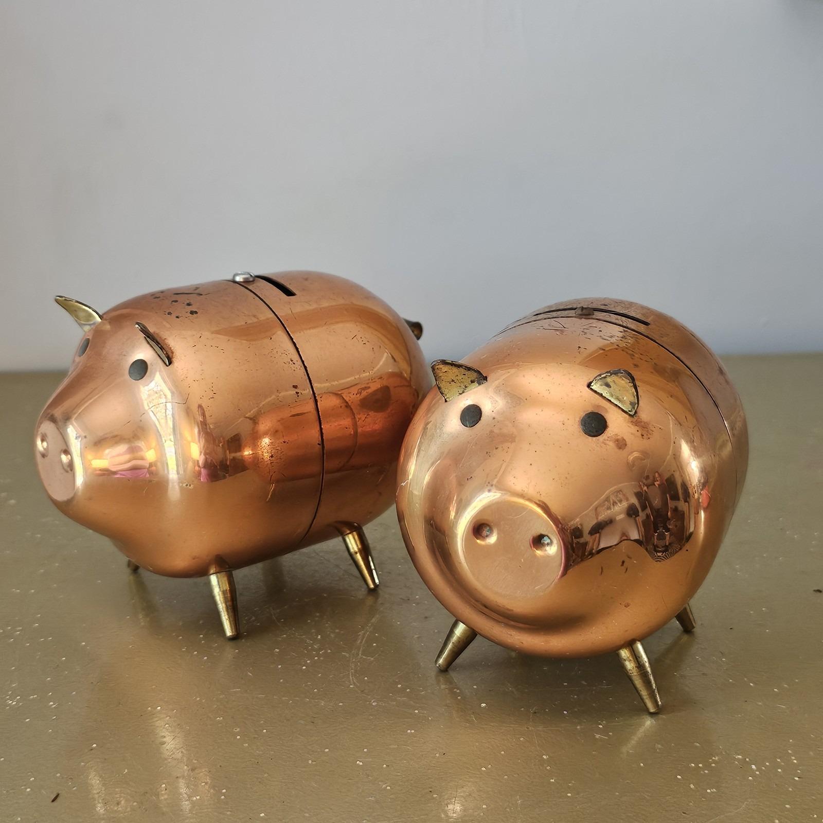 銅細工の豚貯金箱 2個セット - Etsy 日本