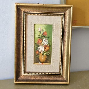 Vintage Still Life Floral Painting Framed 1960s Signed