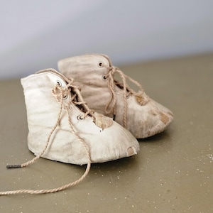 Antique Silk Baby Shoes Early American Era