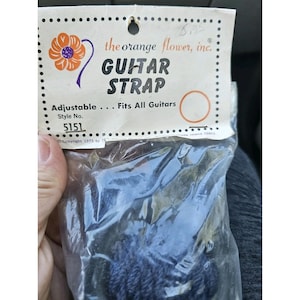 The Orange Flower, Inc Guitar Strap Navy Blue Vintage 1973 Hippie Deadstock