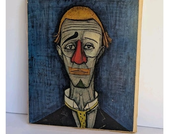 Vintage Bernard Buffet Tête de Clown lithografische print