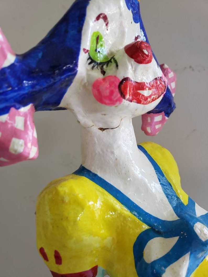 Paper Mache Clown Souvenir Los Gatos Mexico Vintage Kitsch Etsy
