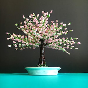 Cherry blossom bonsai tree live Handmade gift Office sakura