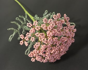 Blush Pink Beaded field flower centerpiece French beaded flowers office decor Artificial flower bouquet flower girl gift Wedding centerpiece