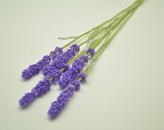 Beaded Lavender Bouquet, Czech Beads, Wire Sculpture, Home Decor Beaded Lavender Bouquet, Czech Beads, Wire Sculpture, Home Decor