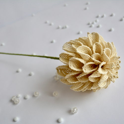 Dahlia shops french beaded flower Floral centerpiece home decor