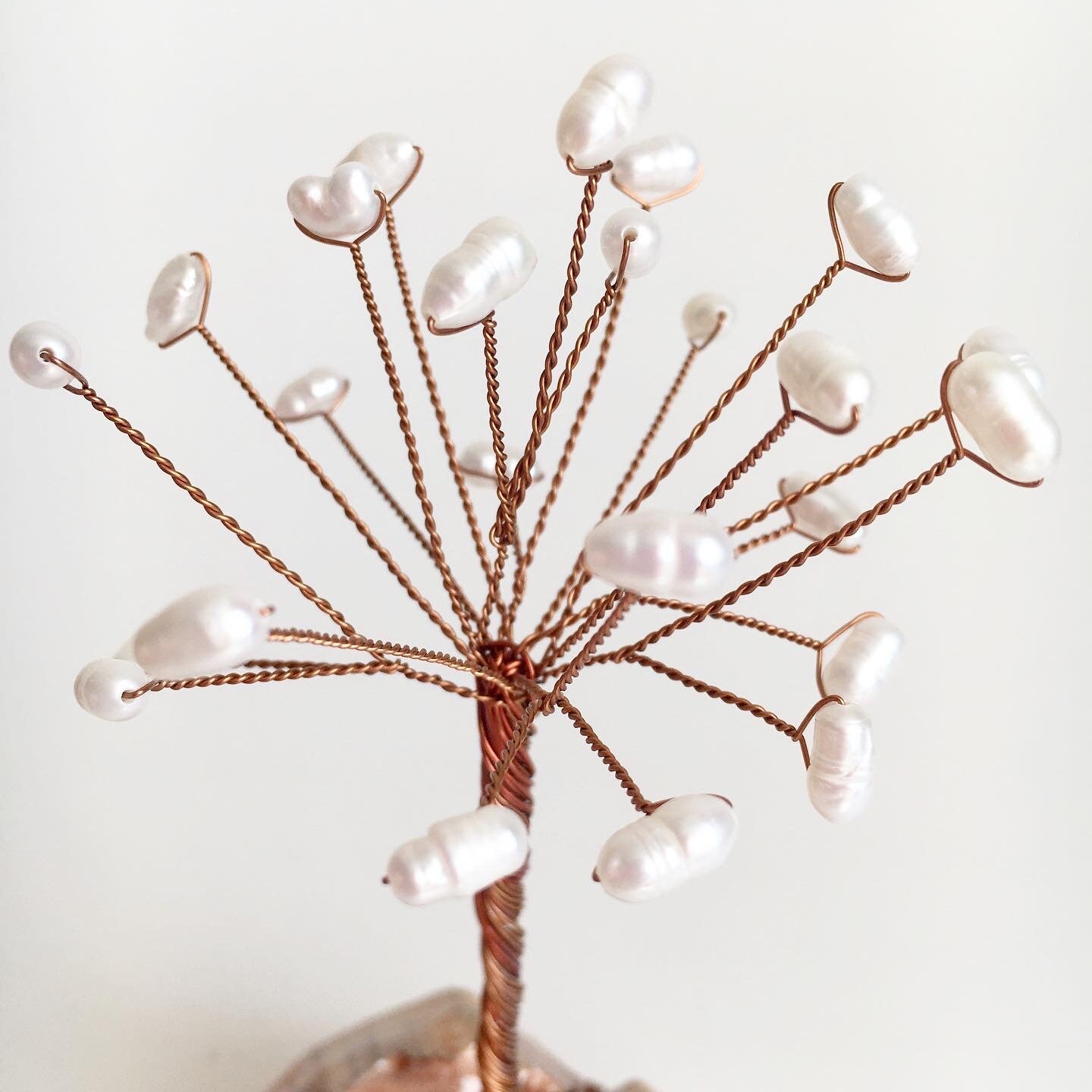 Dandelion tree Anniversary gift Pearl wire tree sculpture Etsy