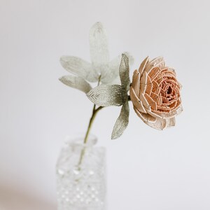 Regencycore decor Peony french beaded flowers Rustic farmhouse decor Office gift ideas
