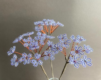 Beaded Field Flower Centerpiece: Czech Glass Rustic Wedding Decor