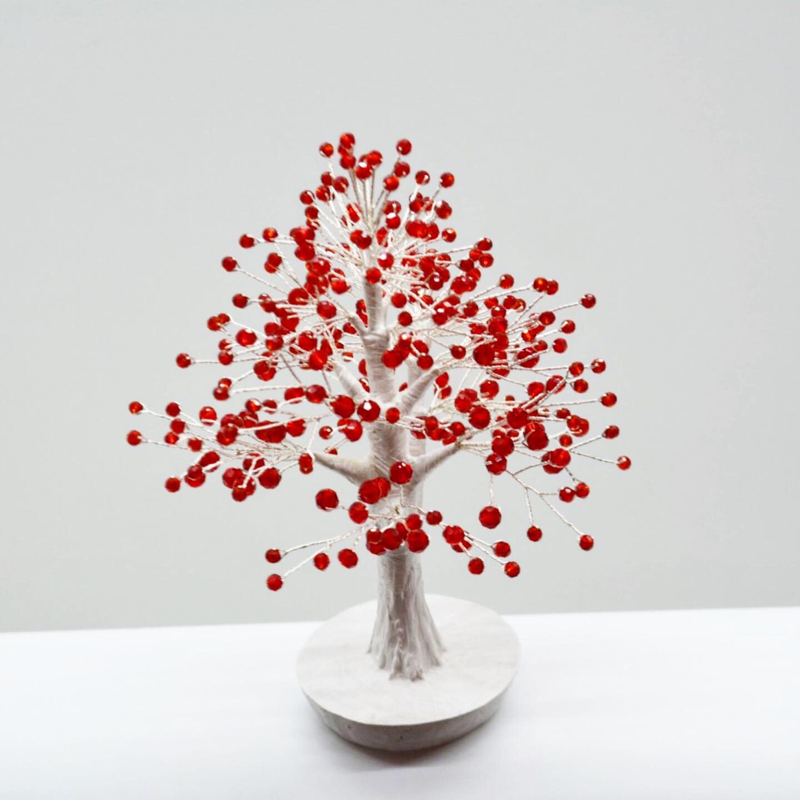 Wire bonsai tree For wedding centerpiece tree Red crystal tree Etsy