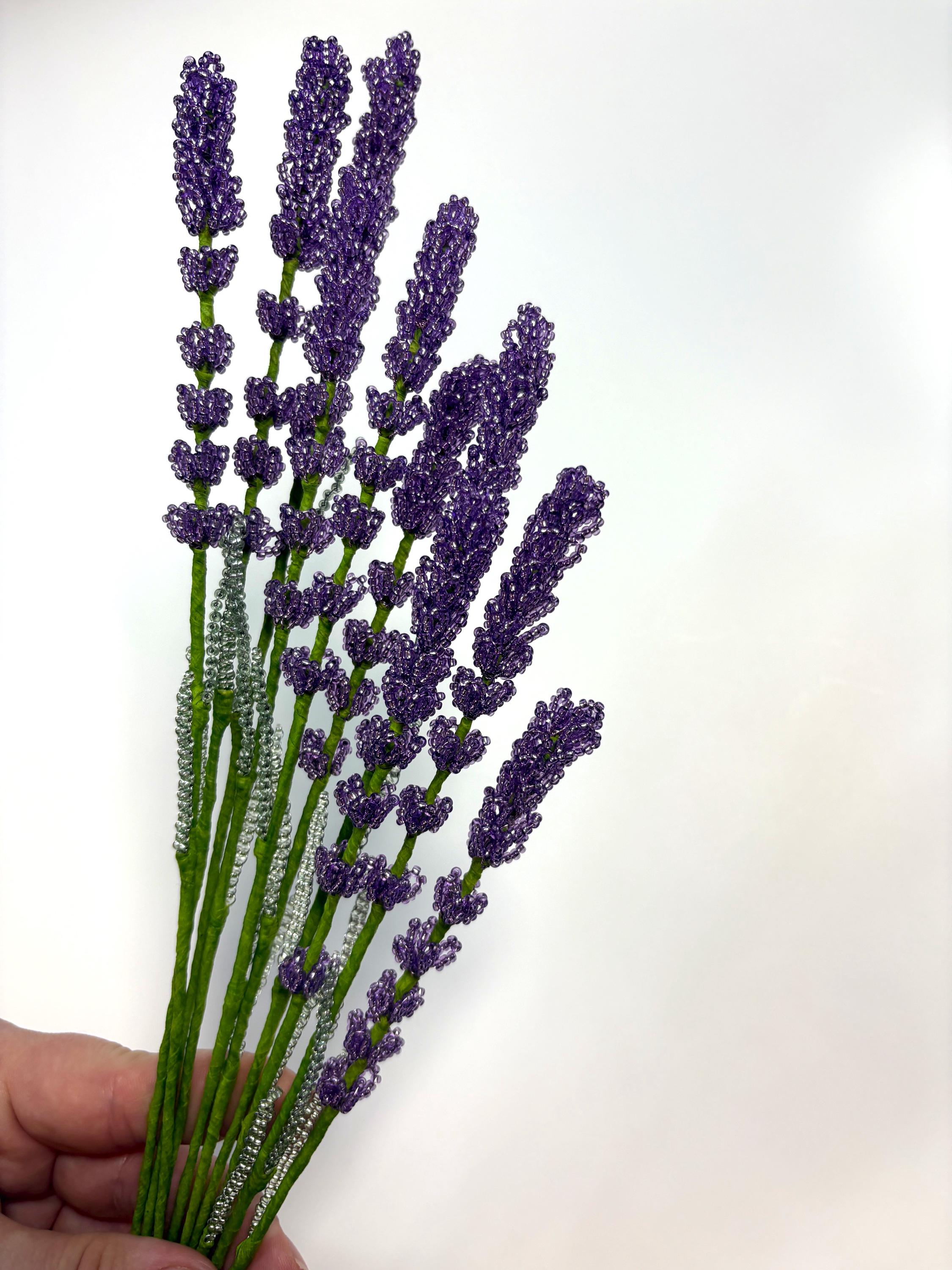 French Beaded Lavender Pattern, Everlasting Flower Tutorial (PDF