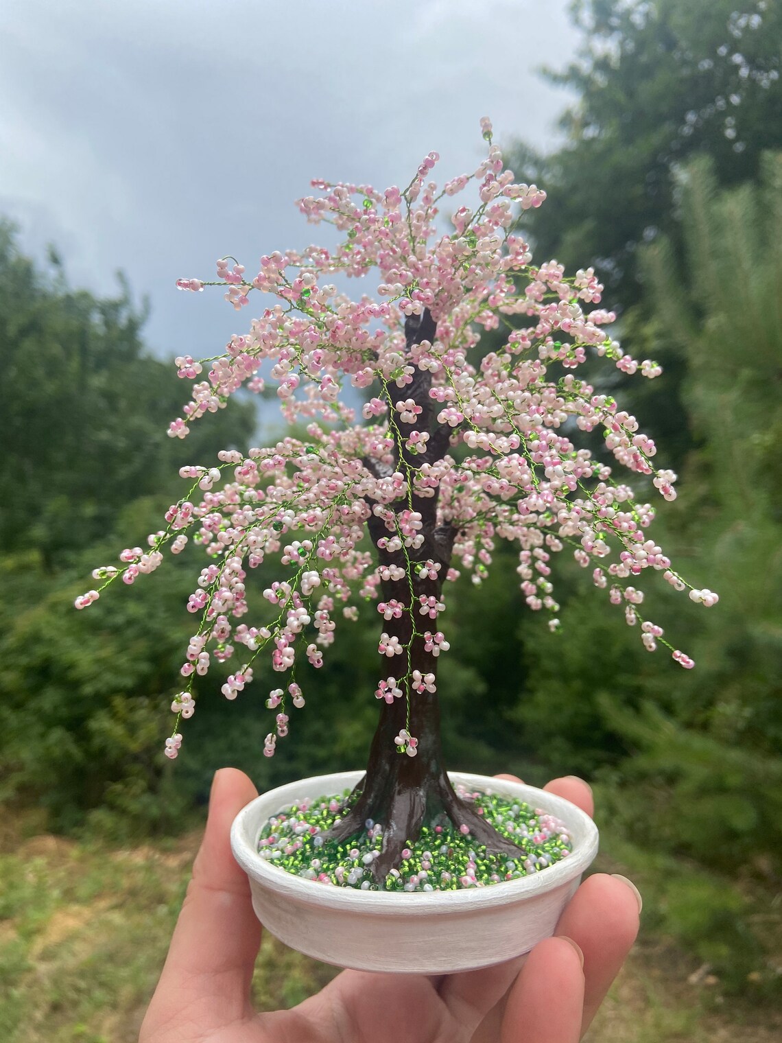 Handmade Wire Bonsai Tree Cherry Blossom Bonsai Tree Live Etsy