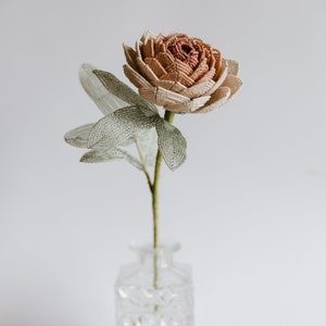 Regencycore decor Peony french beaded flowers Rustic farmhouse decor Office gift ideas