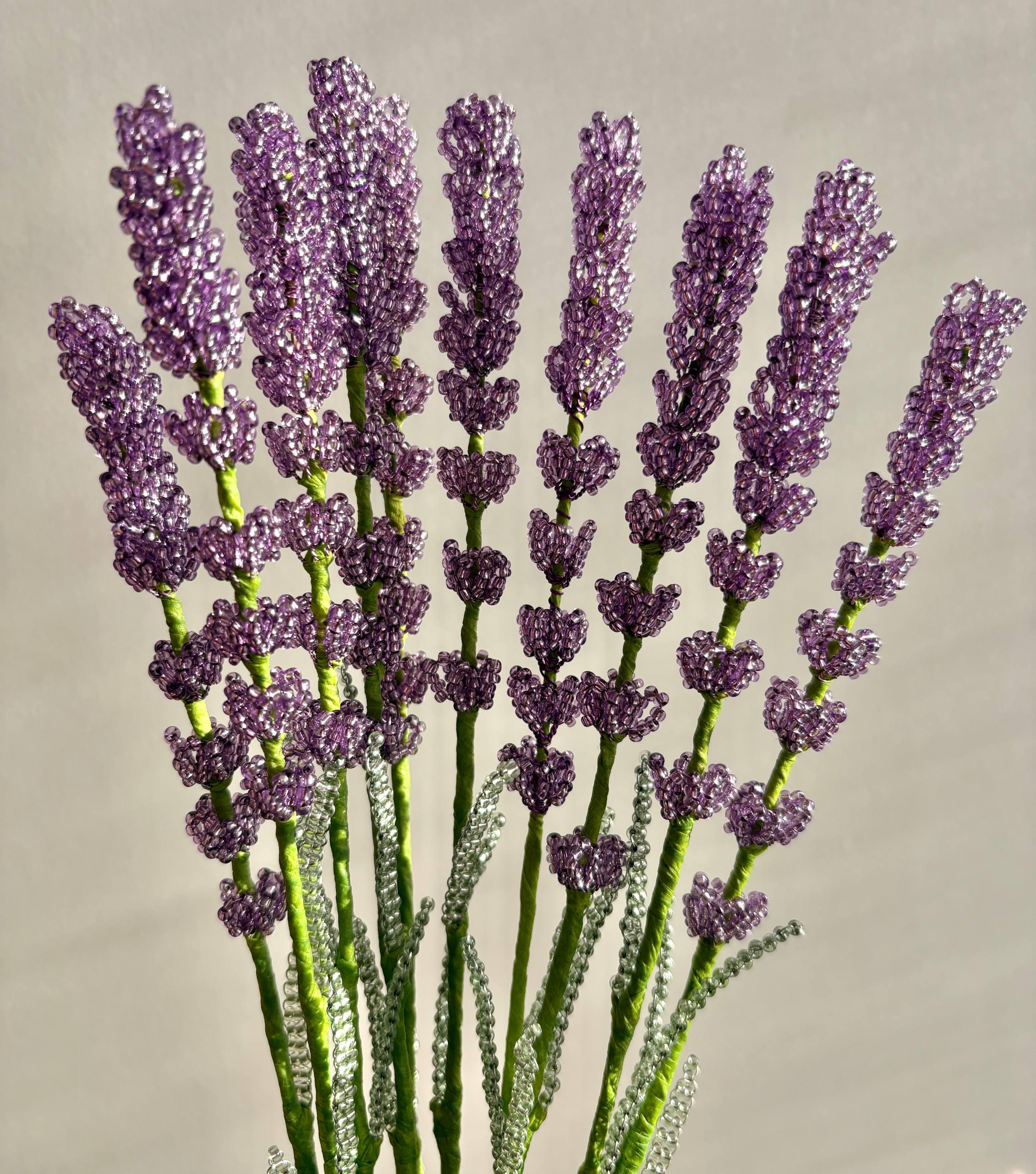 French Beaded Lavender Pattern, Everlasting Flower Tutorial (PDF