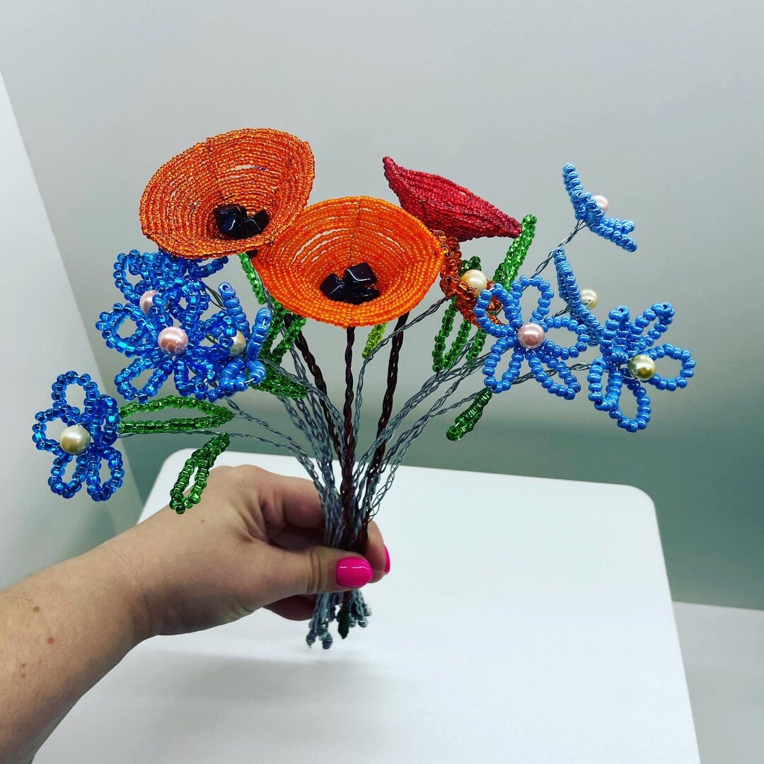 Handmade Wire Flower Bouquet Wildflower Flowers Etsy