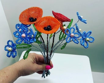 Handgemachter Drahtblumenstrauß Wildblumen Blumen