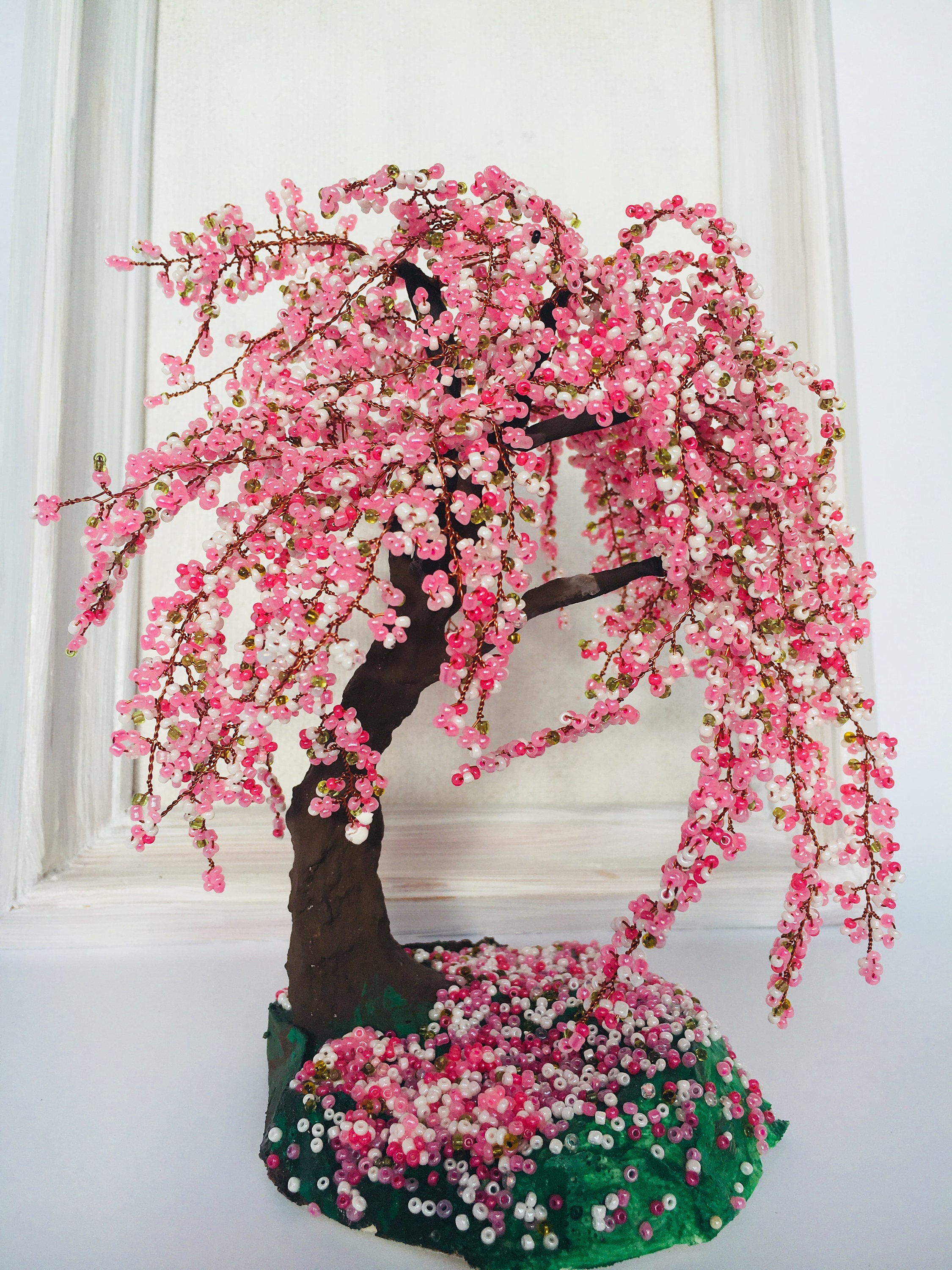 Bonsai Wire Tree Sculpture Beaded Flowers Sculpture by Bujas Sinisa - Fine  Art America