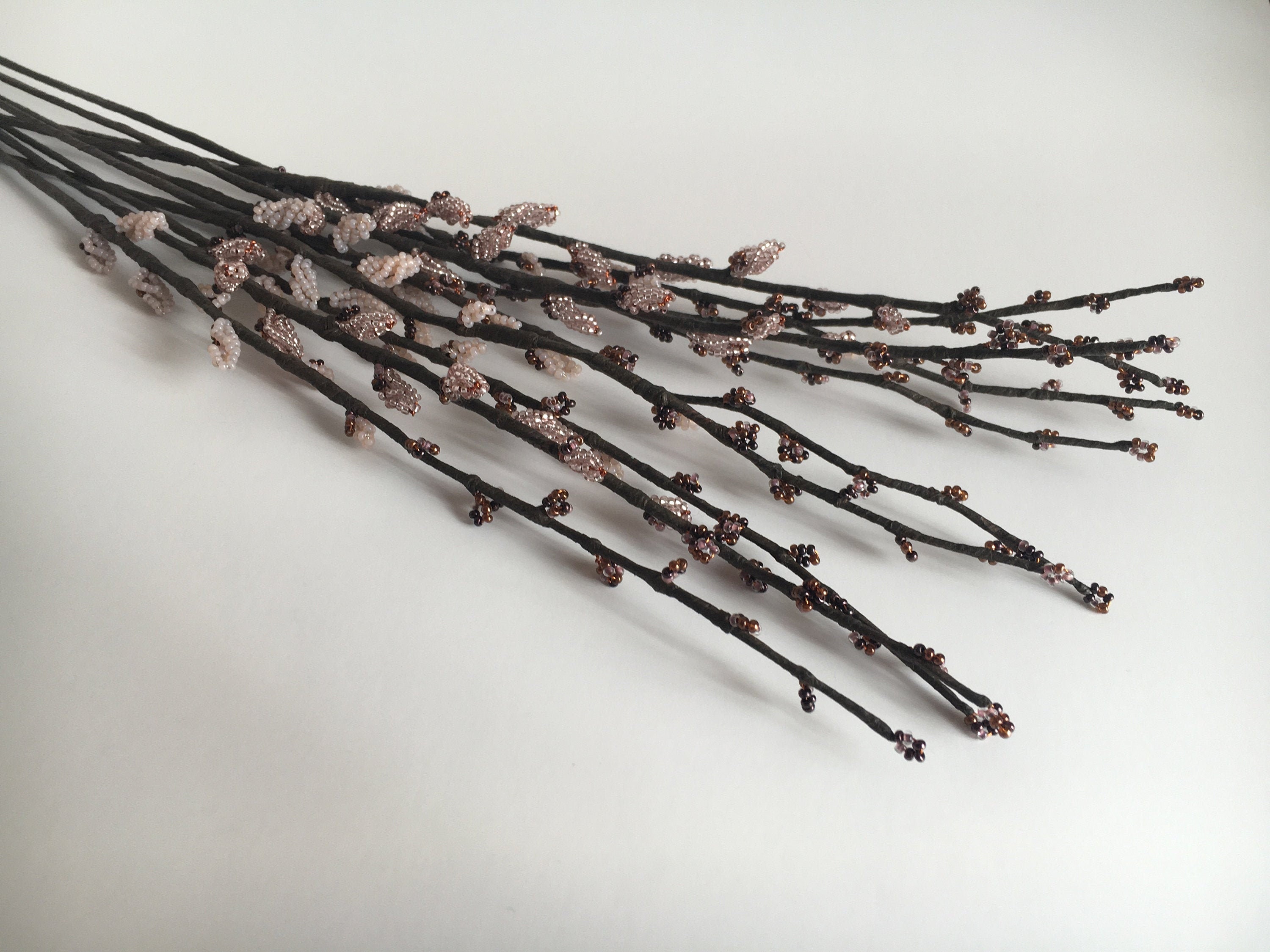 Easter willow branch Willow branches for centerpieces  Beaded pussy willow stems