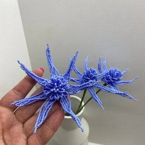 Cardo escocés, flor francesa con cuentas, cardo marino, flores artificiales