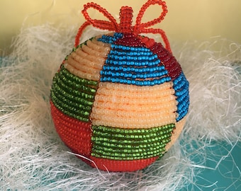 Handgemachte Weihnachtsperlen Ball Ornament, Bunte Tschechische Perlen