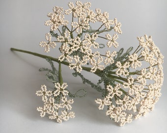 Beaded field flower Artificial flower Office decor Gardening gift Garden flower bouquet French beaded flower Bead flower arrangement