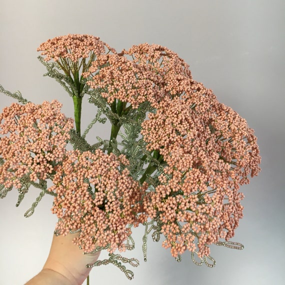 Dusty Rose Fake Wild Flowers French Beaded Flowers Artificial Wild