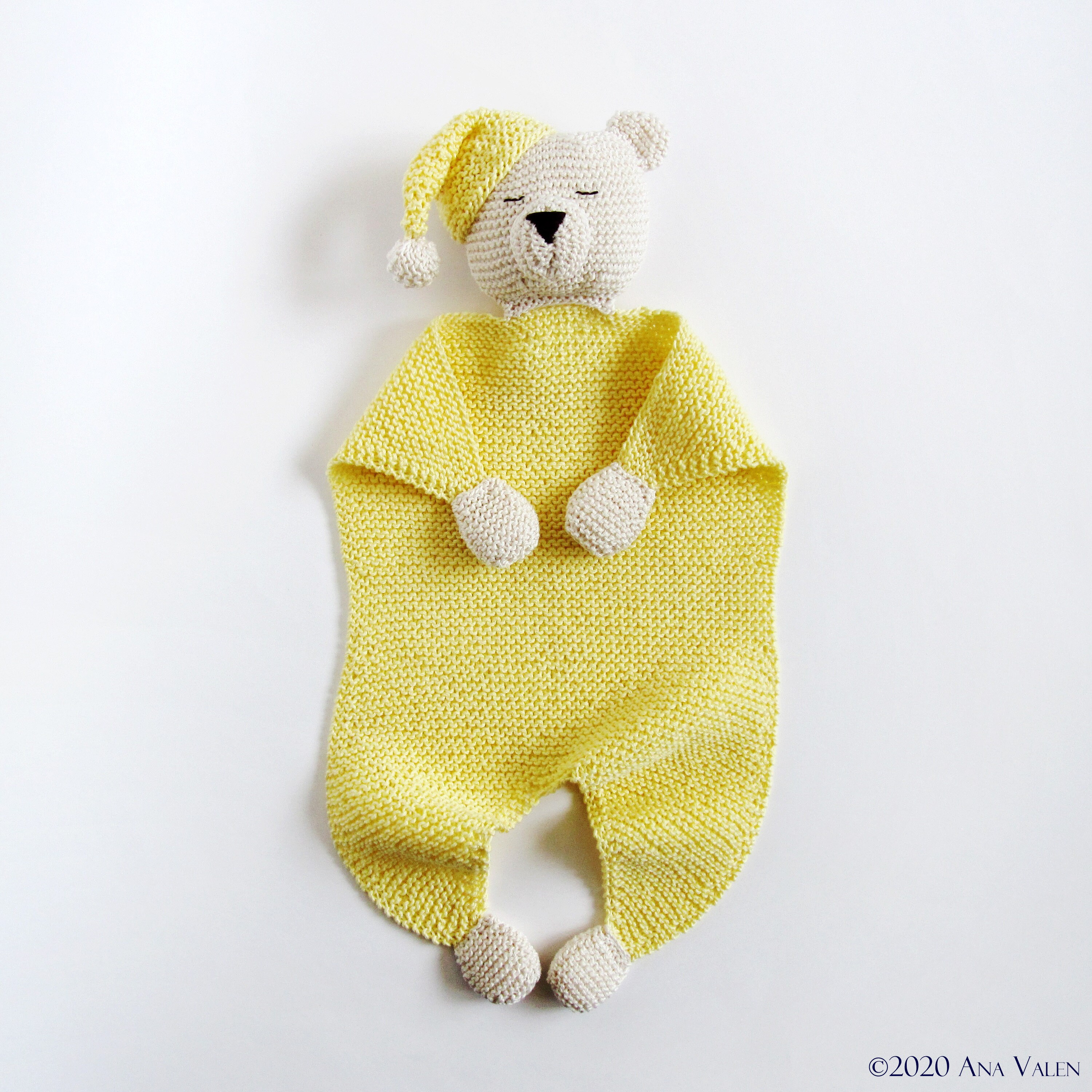 Baby comfort cuddle blanket pattern PDF Teddy lovey Knit baby Etsy