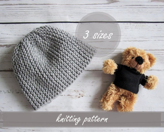 Knit Baby Hat Easy Knitting Pattern Pdf Baby Beanie Pattern Digital Download Knit Beanie Newborn Hat Toddler Hat Pattern Baby Knit Pattern