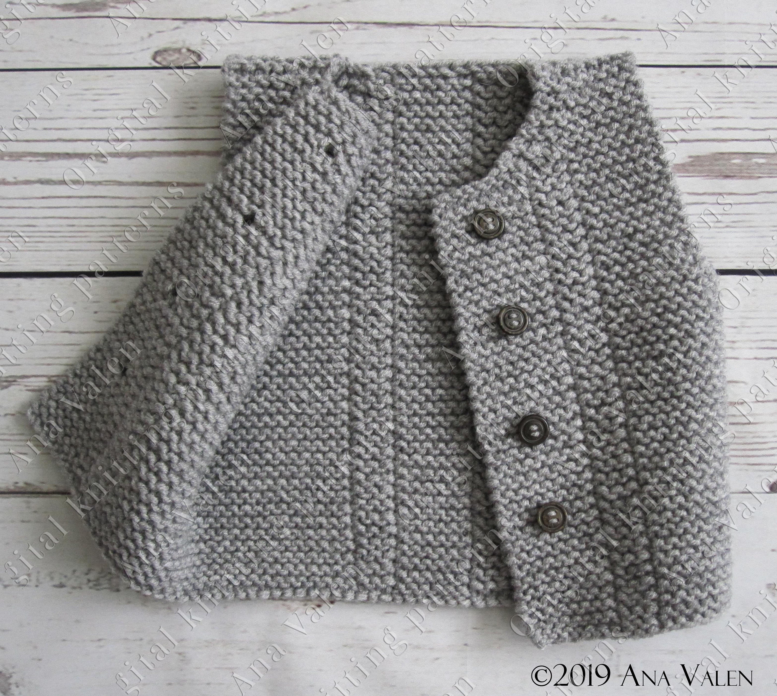 Knit Baby Vest Knitting Pattern Baby Waistcoat Digital Etsy