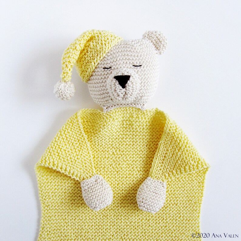 Baby comfort cuddle blanket pattern PDF Teddy lovey Knit baby Etsy