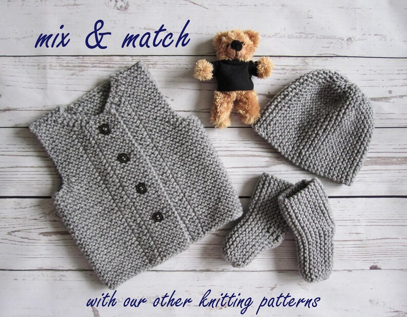 Knitting pattern Baby vest Easy Knit Baby waistcoat Digital Etsy